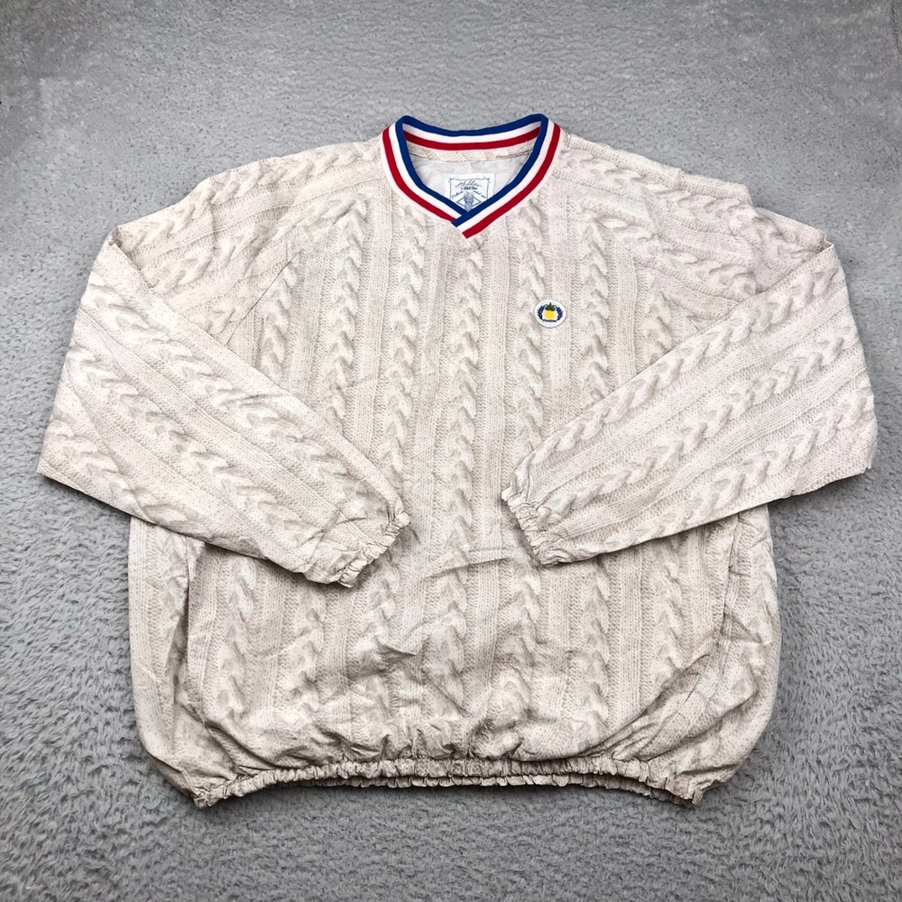 Chubbies Put It On My Tab Windbreaker Mens L Faux Cable Knit Pullover Jacket